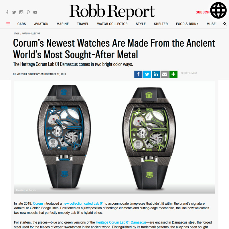 Watch : Lab, 01 ( Corums New Heritage Corum Lab 01 Models Are Made Of&hellip; )