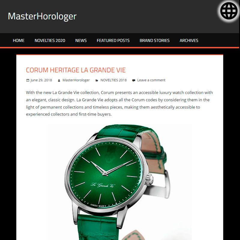Watch : Heritage, Classical ( Corum Heritage La Grande Vie Automatic Watches 42mm Titanium Case&hellip; )